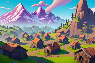 make 3d environment like battle royale and props for games