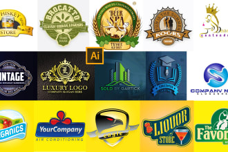 do modern minimalist,3d,vintage,creative logo with copyright