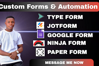 create professional forms using jotform, typeform, google forms, ninja forms,