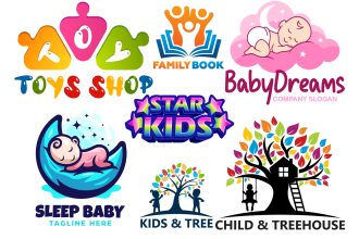 do kids,baby,daycare,childcare,toys shop logo or label