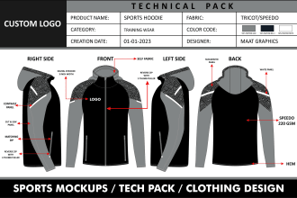 design a fashion tech pack for clothing manufacturer