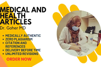 write health or medical articles as a doctor