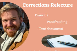 je vous propose des relectures et corrections en francais