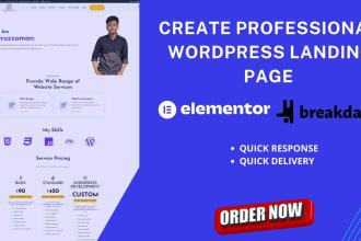 design wordpress landing page or elementor pro landing page