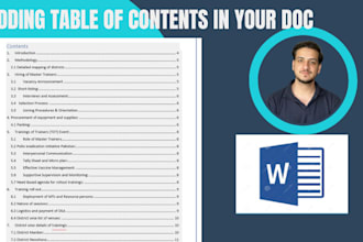 adjust any issue with the table of content  in your word document