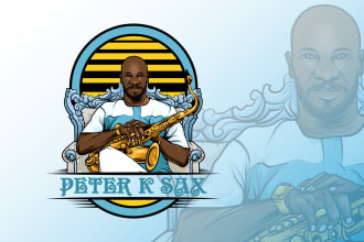 design a cartoon potraits or caricature logo from your face