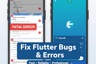 fix flutter bugs, errors and app issues, publishing issues