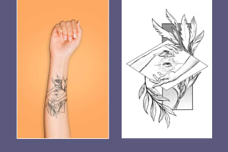 create a linework tattoo design in my own style