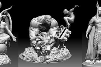 sculpt concept art, realistic characters or any 3d model for 3d print