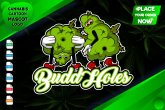 design cannabis kush weed related cartoon mascot logo