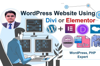 develop wordpress website using divi or elementor