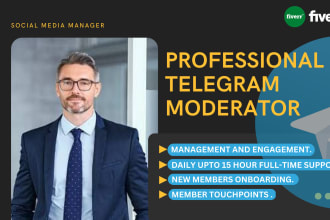 be your professional telegram community admin or moderator