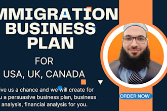 write a business plan for USA immigration visas e2, eb2, eb5