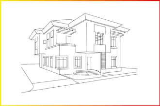 draw building in detailet line art and illustration for you