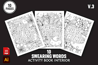 do a unique motivational swear word adult coloring book for KDP etsy