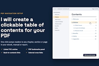 create a clickable table of contents and bookmarks for your PDF