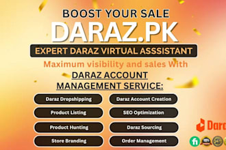 manage daraz seller account,SEO listings and daraz store setup a to z