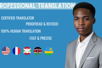 translate english to french, swahili, kirundi, kinyarwanda