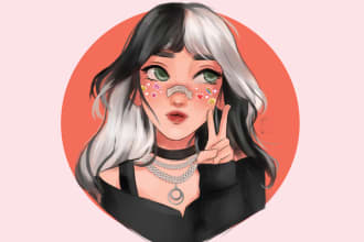 draw your portrait in cute disney cartoon portrait style