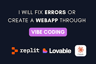 fix vibe code app bugs or create a new web app using vibe coding