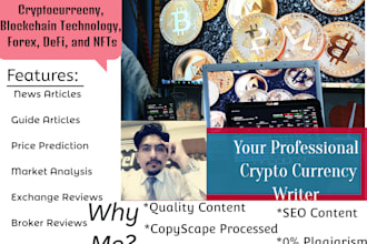 write hot cryptocurrency news articles and broker or exchange reviews