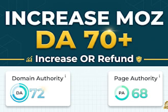 increase moz domain authority da 70 plus