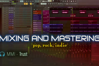 mixing and mastering of your pop rock, indie track