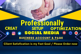 professionally create and set up social media account optimized business pages