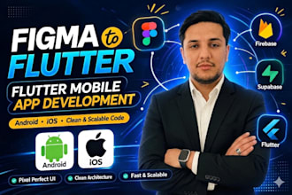convert figma to flutter app, android, ios app development, flutter developer