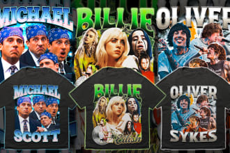 design amazing custom 90s vintage bootleg  rap t shirt