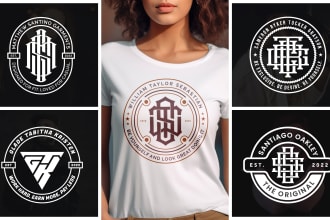 do monogram initial letters urban clothing brand logo design