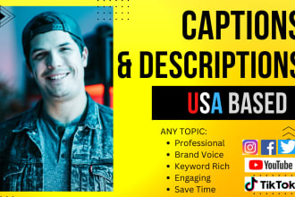 write your post caption or youtube video description
