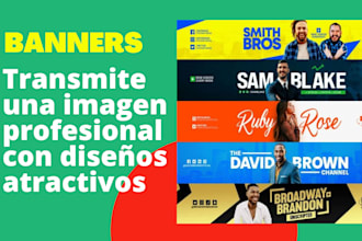 diseño de increíble banners profesionales para youtube, facebook