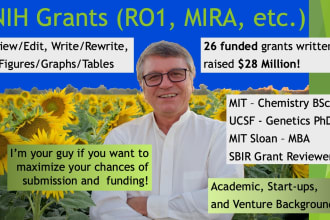 review, edit and or rewrite your nih grant proposal