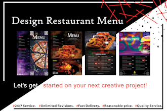 design a best quality menu