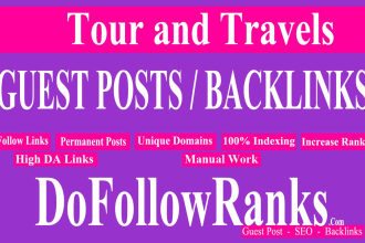 do travel guest post SEO backlinks on high da sites