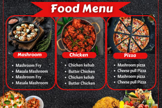 create authentic food truck menu designs for you