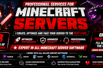 setup minecraft server, optimize and do configurations
