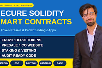 build secure solidity smart contracts, token presale and crowdfunding dapps