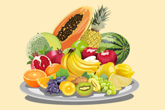 make vector fruits, vegetables, etc