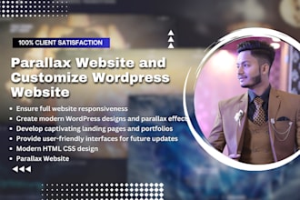 create parallax website and customize wordpress website