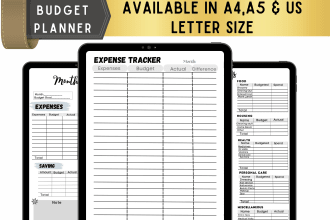 design high quality budget planner and worksheets for etsy