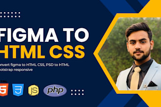 turn figma to HTML, CSS, PSD to HTML bootstrap responsive