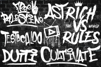 create hand drawn graffiti tag or logo