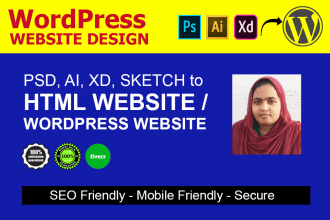 convert psd xd figma to wordpress elementor divi website