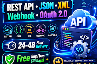 develop and integrate custom rest apis with oauth and webhooks