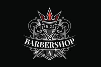 do good looking creative barber shop logo with free source file