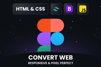 convert figma to HTML responsive with CSS bootstrap or tailwind