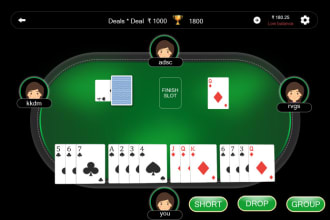 give reskinned real money rummy android game design with web