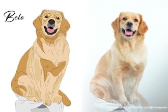 draw a cute vector cartoon for your pet